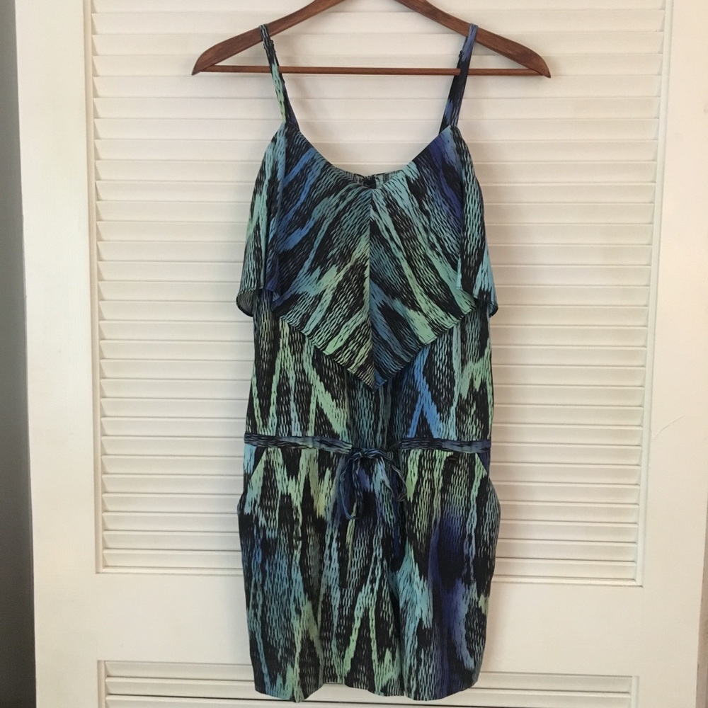 NWT Guess Crystal Snake-Print Silk Romper